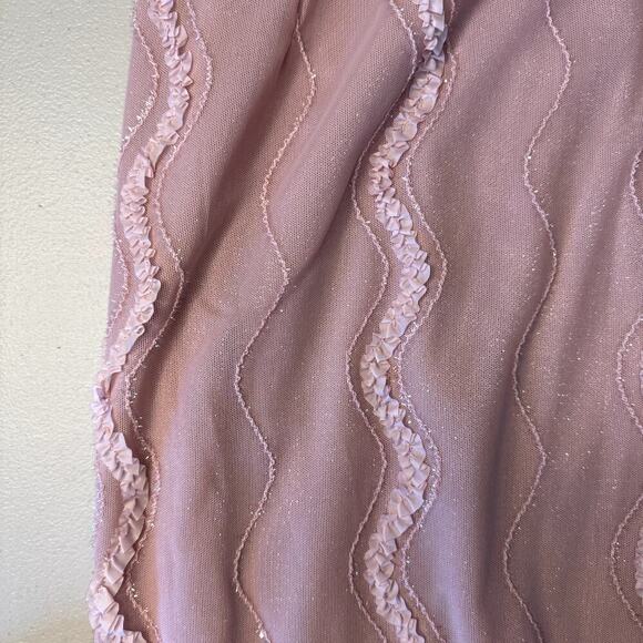 Pink Fairycore Asymmetrical Hem Midi Skirt Women's XL - Picture 6 of 6